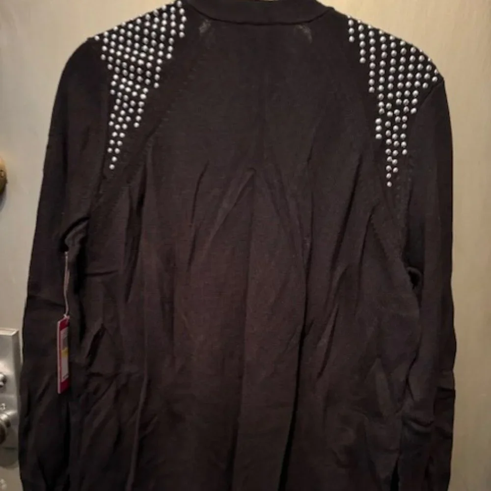 Studded Shoulder Open Front Cardigan - NWT - Picture 14 of 16